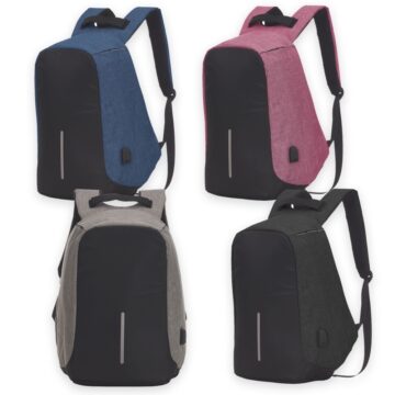 HB09241 – Mochila Poliéster Anti-Furto USB