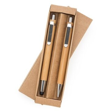 HB942 – Conjunto Caneta touch e Lapiseira bambu